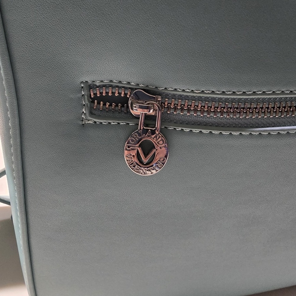 Valentino Orlandi Embossed Teal Vegan‎ Leather Crossbody Bag w/ Wallet NWT - Picture 5 of 7